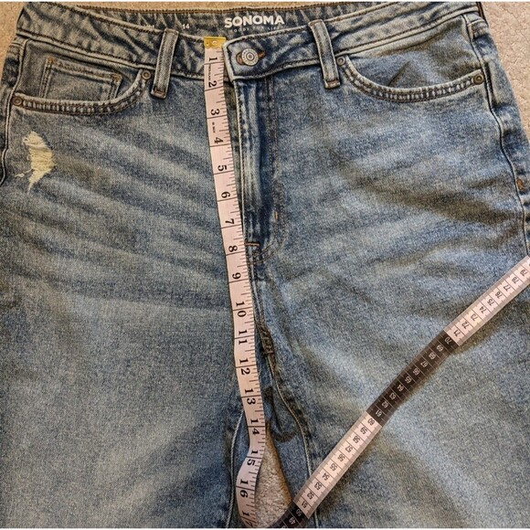 Sonoma Women's Jean Vintage Style High Rise Straight Leg Lightly Distressed 14 - Picture 5 of 10